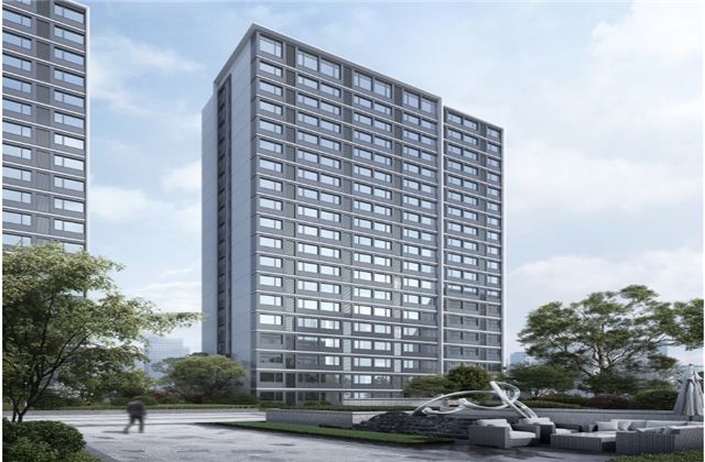 杭州市首座近零能耗住宅建筑临安来利国际w66宸锦学府主体结顶